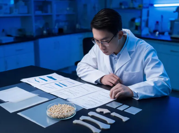 Materials engineer reviewing Ampacet polymer data